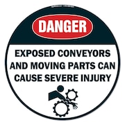 SIGNMISSION Exposed Conveyors And Moving Parts 16in Non-Slip Floor Marker, 16" L, 16" H, FD-2-C-16-99943 FD-2-C-16-99943
